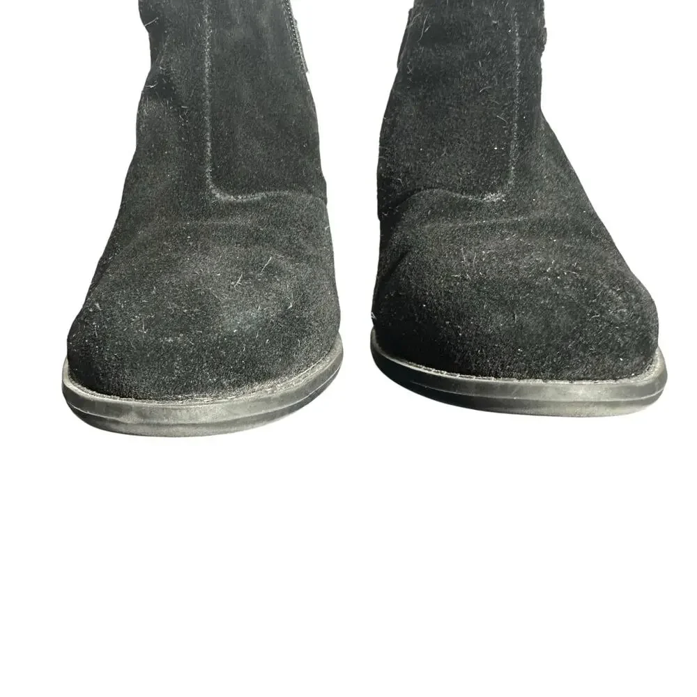Vionic Naomi Snake Black Suede Ankle Boots Block Heel Size 7.5 Comfort